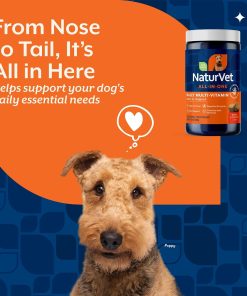 NaturVet All-in-One Dog Supplement - for Joint Support, Digestion, Skin, Coat Care – Dog Multivitamins with Minerals, Omega-3, 6, 9 – Wheat-Free Vitamins for Dogs – 120 Soft...