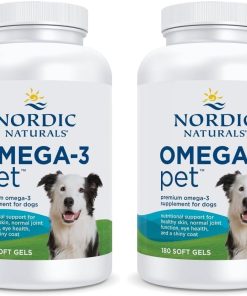 Nordic Naturals Omega-3 Pet, Unflavored - 180 Soft Gels - 320 mg Omega-3 Per Soft Gel - Fish Oil for Dogs with EPA & DHA - Promotes Heart, Skin, Coat, & Immune Health (Pack of 2)
