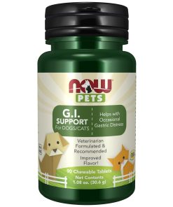 NOW Pet Health, G.I. Support Supplement, Cats & Dogs, 90 Chewable Tablets
