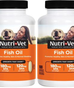 Nutri-Vet Fish Oil Supplement for Dogs,Omega 3,Fish Oil for Dogs,Pet Supplies,Pet Vitamins and Supplements,EPA DHA Formula,Puppy Vitamins,Shed Control,New Puppy Essentials,100...