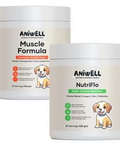 NutriFlo 10-in-1 Dog Multivitamin + Muscle Formula | Glucosamine, Green Lipped Mussel & Shilajit | Hip & Joint, Gut & Muscle Support | for All Dog Breeds