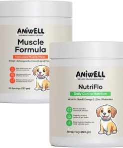 NutriFlo 10-in-1 Dog Multivitamin + Muscle Formula | Glucosamine, Green Lipped Mussel & Shilajit | Hip & Joint, Gut & Muscle Support | for All Dog Breeds