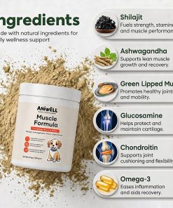 NutriFlo 10-in-1 Dog Multivitamin + Muscle Formula | Glucosamine, Green Lipped Mussel & Shilajit | Hip & Joint, Gut & Muscle Support | for All Dog Breeds
