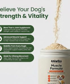 NutriFlo 10-in-1 Dog Multivitamin + Muscle Formula | Glucosamine, Green Lipped Mussel & Shilajit | Hip & Joint, Gut & Muscle Support | for All Dog Breeds