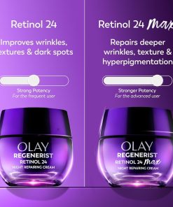 Olay Retinol Night Cream for Women, MAX, Anti-Aging Face Moisturizer, Fragrance-Free, Non Greasy - Anti-Wrinkle, Smooth Fine Lines, Hydrating Skin Care - Triple Collagen Cream,...-Bitadi
