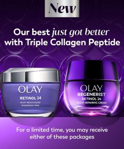 Olay Retinol Night Cream for Women, MAX, Anti-Aging Face Moisturizer, Fragrance-Free, Non Greasy - Anti-Wrinkle, Smooth Fine Lines, Hydrating Skin Care - Triple Collagen Cream,...-Bitadi