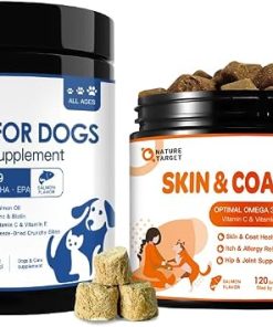 Omega 3 Fish Oil for Dogs, Salmon Oil Skin and Coat Supplement for Dogs