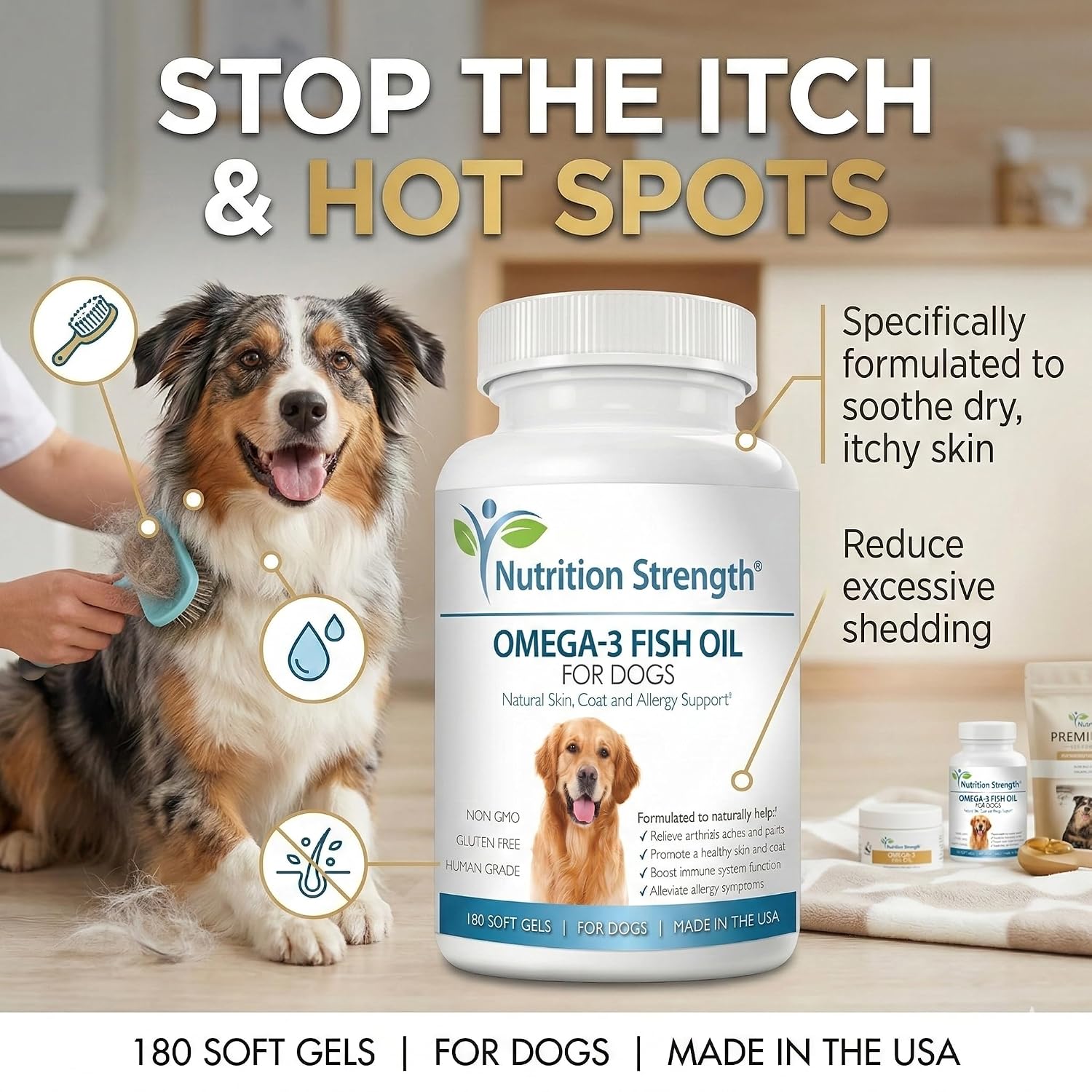 Omega 3 for Dogs | High EPA & DHA Fish Oil Soft Gels 14 Omega 3 for Dogs | High EPA & DHA Fish Oil Soft Gels