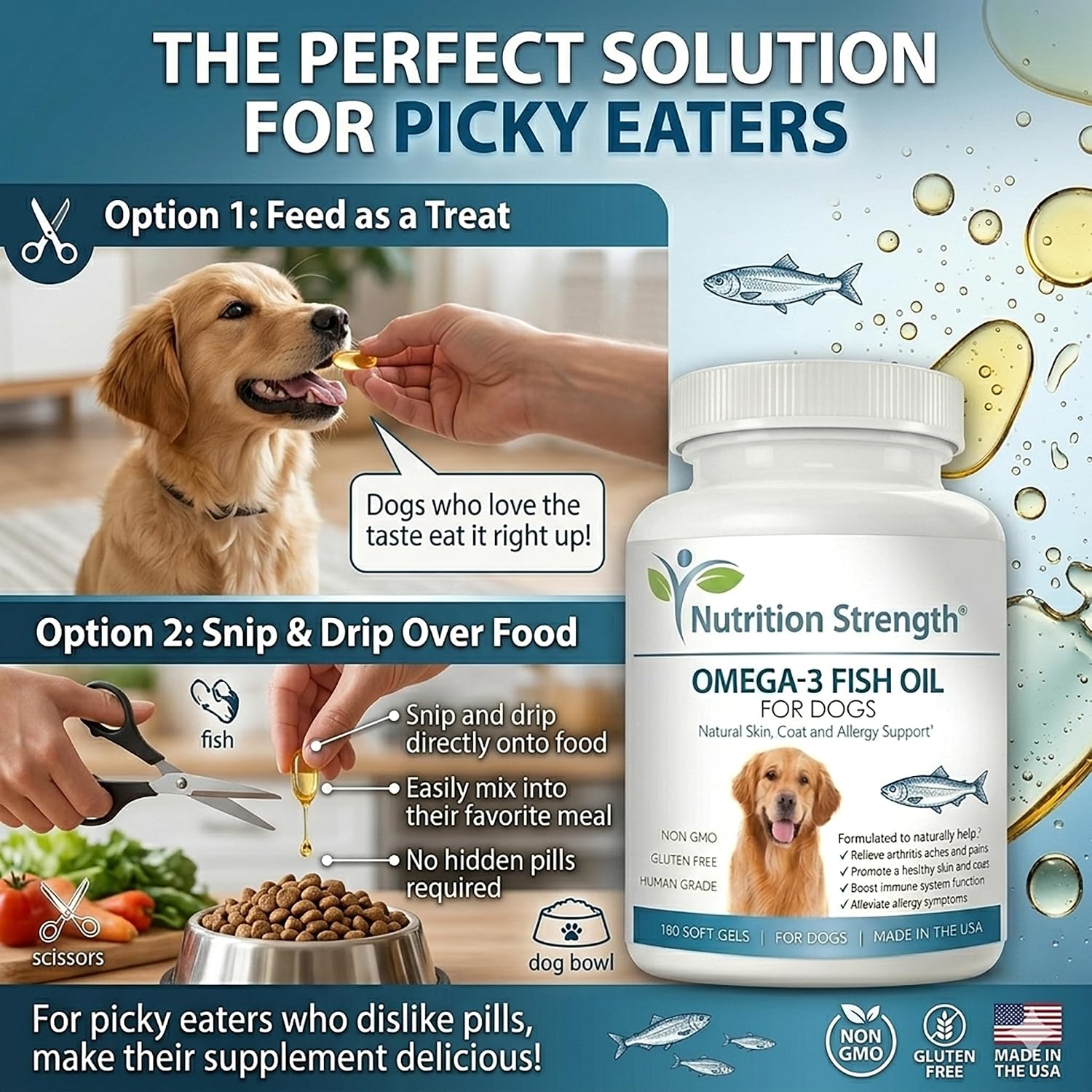 Omega 3 for Dogs | High EPA & DHA Fish Oil Soft Gels 17 Omega 3 for Dogs | High EPA & DHA Fish Oil Soft Gels