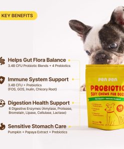 PENPEN Dog Vitamins and Supplements (Chicken Flavor - 120 Soft Chews) Dog Probiotics (Beef Flavor - 50 Soft Chews)