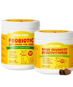 PENPEN Probiotics for Dogs (Beef Flavor - 180 Soft Chews) Dog Vitamins and Supplements (Chicken Flavor - 120 Soft Chews)