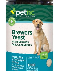 Petnc Natural Care Brewers Yeast Dog Skin and Coat Supplement (250 Chewables), With B Vitamins, Antioxidants & Minerals, Promotes Healthy Skin & Glossy Coat, For Dogs 10 Lbs & Over