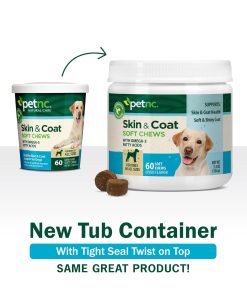 PetNC Skin & Coat Soft Chews for Dogs with Omega-3, 60 Count