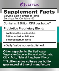 Premium Probiotics Liquid for Dogs, Cats, Puppies and Kittens, 2 Fl Oz