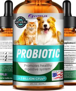 Premium Probiotics Liquid for Dogs, Cats, Puppies and Kittens, 2 Fl Oz