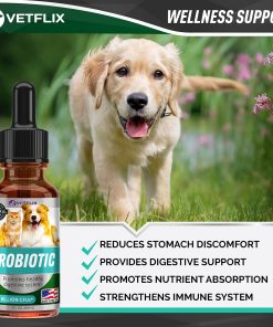 Premium Probiotics Liquid for Dogs, Cats, Puppies and Kittens, 2 Fl Oz