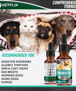 Premium Probiotics Liquid for Dogs, Cats, Puppies and Kittens, 2 Fl Oz