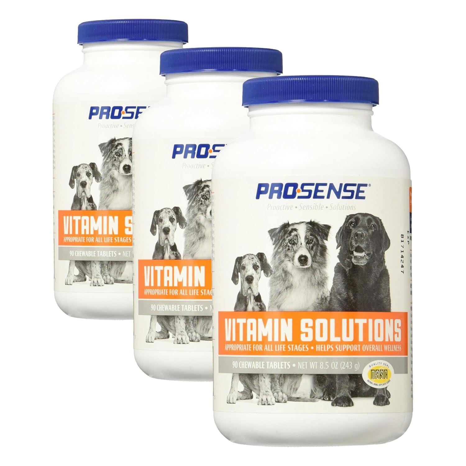 PRO·SENSE Vitamin Solutions, Chewable Tablets for Dogs, Helps Support Overall Wellness, 90 Count (Pack of 3) 11 PRO·SENSE Vitamin Solutions, Chewable Tablets for Dogs, Helps Support Overall Wellness, 90 Count (Pack of 3)