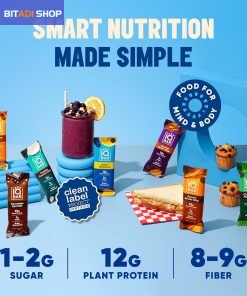 IQBAR Clean Plant Protein Bars - Chocolate Sea Salt + Peanut Butter Chip 12 Count Bundle - Keto, Vegan, High Fiber, Gluten and Dairy Free, Low Sugar Snack - Brain and Body Nutrients for Focus, Energy - BITADI - Image 4