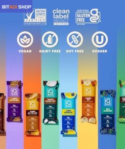 IQBAR Clean Plant Protein Bars - Chocolate Sea Salt + Peanut Butter Chip 12 Count Bundle - Keto, Vegan, High Fiber, Gluten and Dairy Free, Low Sugar Snack - Brain and Body Nutrients for Focus, Energy - BITADI - Image 7