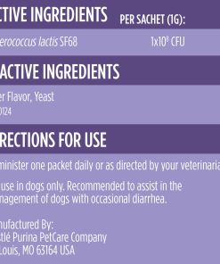 Purina Pro Plan Veterinary Supplements FortiFlora Daily Probiotics for Dogs,Helps Digestive Gut Health and Diarrhea - 30 ct. Box,(Pack of 2)