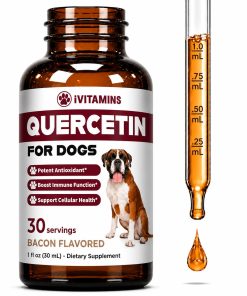 Quercetin for Dogs - Quercetin for Dogs Allergies - Helps Support Immune Health, Allergy Relief, Heart Health & Much More - Dog Allergy Relief - 1 fl oz - Bacon Flavor (2 Pack)