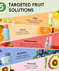 QUIYUM Fruit Skin Care Sets for Teen Girls, 6 Daily Routine Skincare Gift
