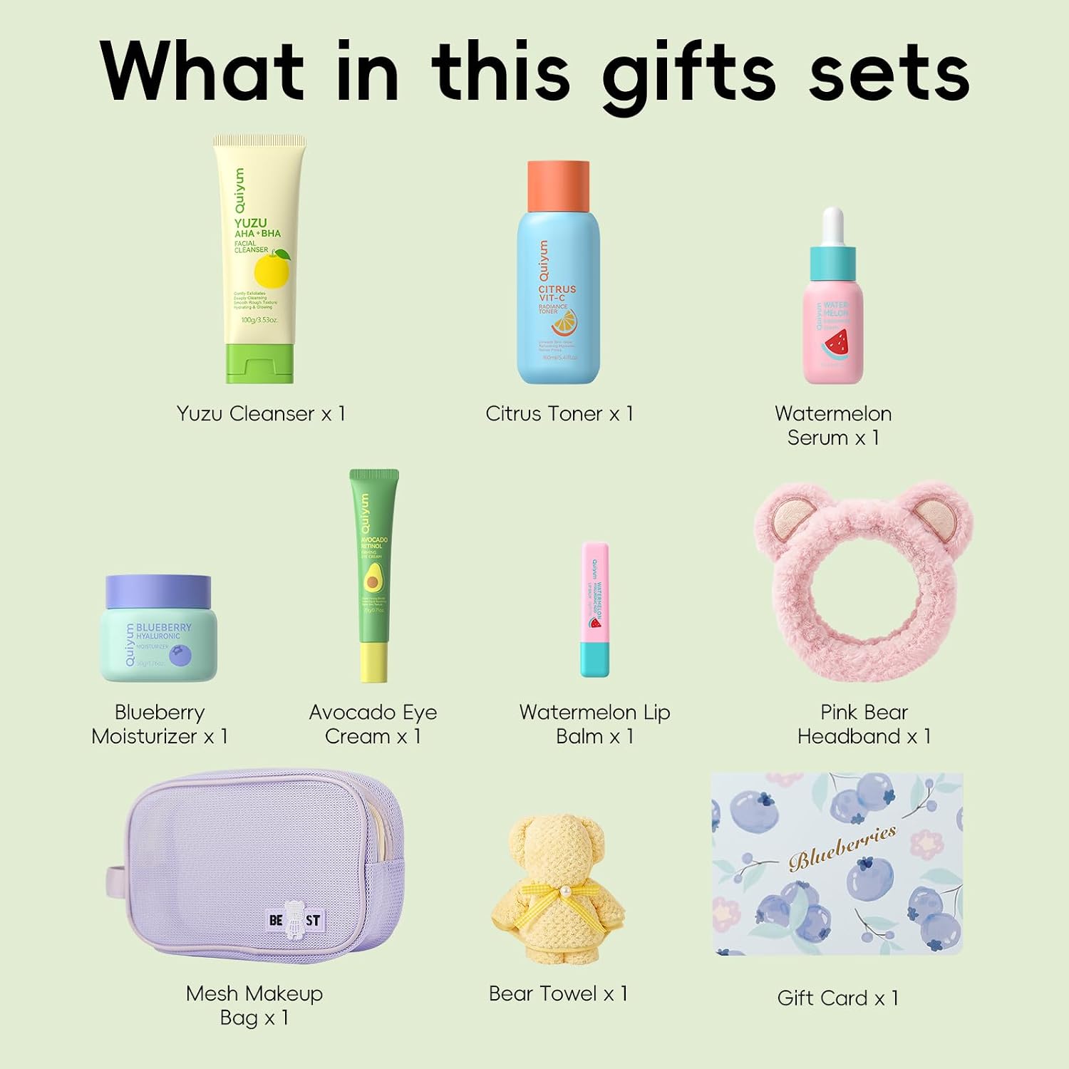 QUIYUM Fruit Skin Care Sets for Teen Girls, 6 Daily Routine Skincare Gift 17 QUIYUM Fruit Skin Care Sets for Teen Girls, 6 Daily Routine Skincare Gift