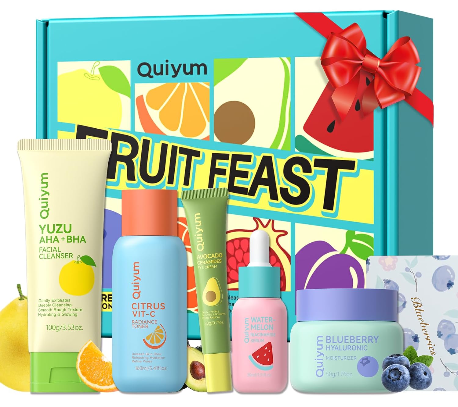 QUIYUM Fruit Skin Care Sets for Teen Girls, 6 Daily Routine Skincare Gift 19 QUIYUM Fruit Skin Care Sets for Teen Girls, 6 Daily Routine Skincare Gift
