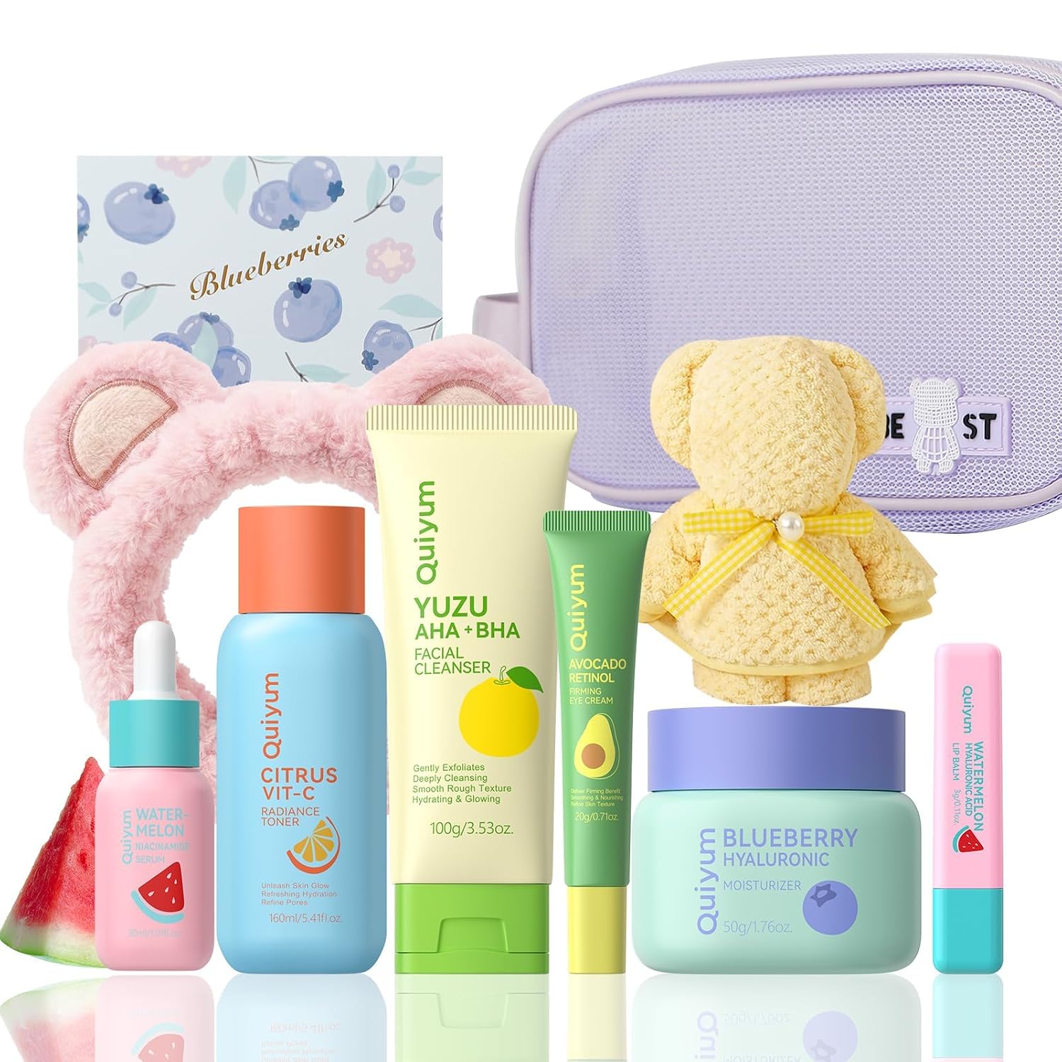 QUIYUM Fruit Skin Care Sets for Teen Girls, 6 Daily Routine Skincare Gift 11 QUIYUM Fruit Skin Care Sets for Teen Girls, 6 Daily Routine Skincare Gift