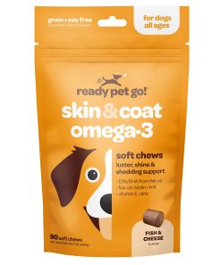 Ready Pet Go! Omega 3 + Calming Chews for Dogs | Helps with Dog Anxiety, Separation & Barking | Fish Oil for Dog Shedding, Skin Allergy, Itch Relief | 90 Chews Each