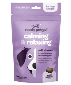 Ready Pet Go! Omega 3 + Calming Chews for Dogs | Helps with Dog Anxiety, Separation & Barking | Fish Oil for Dog Shedding, Skin Allergy, Itch Relief | 90 Chews Each