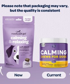Ready Pet Go! Omega 3 + Calming Chews for Dogs | Helps with Dog Anxiety, Separation & Barking | Fish Oil for Dog Shedding, Skin Allergy, Itch Relief | 90 Chews Each