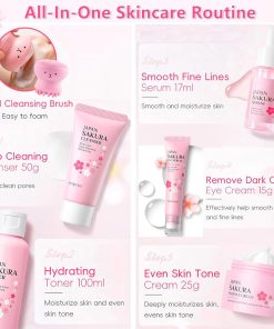 Sakura Skin Care Set for Kids Teen Girls, 15PCS Daily Gentle Skin Care Set-Bitadi