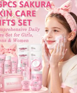 Sakura Skin Care Set for Kids Teen Girls, 15PCS Daily Gentle Skin Care Set-Bitadi