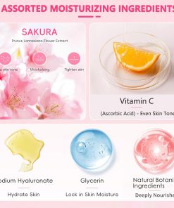 Sakura Skin Care Set for Kids Teen Girls, 15PCS Daily Gentle Skin Care Set-Bitadi