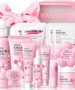 Sakura Skin Care Set for Kids Teen Girls, 15PCS Daily Gentle Skin Care Set