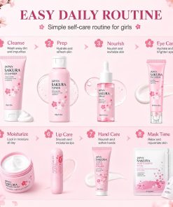 Sakura Skin Care Set for Kids Teen Girls, Birthday Christmas Gifts, 15 PCS-Bitadi