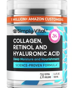 SimplyVital Face Moisturizer Retinol Collagen Hyaluronic Acid Cream 1.7 oz