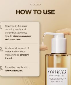 SKIN1004 Madagascar Centella Light Cleansing Oil 6.76 fl.oz, 200ml | Gentle Oil Cleanser for Face, Korean Facial Cleanser, Double Cleansing-Bitadi