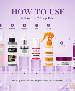 Skincare Routine Set - Facial Care Kit with Cleanser, Serums, Balm & Eye Patches - Hydrating & Daily Skin Care-Bitadi