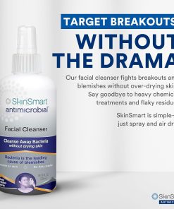 SkinSmart Antimicrobial Facial Cleanser for Breakouts and Blemishes, 8 oz