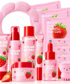 Strawberry Skin Care Set for Kids Teen Girls,14PCS Skin Care for Kids 10-12