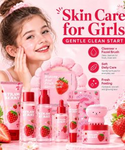 Strawberry Skin Care Set for Kids Teen Girls,14PCS Skin Care for Kids 10-12-Bitadi