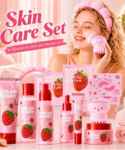 Strawberry Skin Care Set for Kids Teen Girls,14PCS Skin Care for Kids 10-12-Bitadi