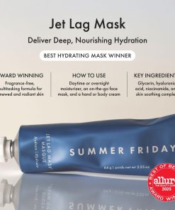 Summer Fridays Jet Lag Mask - Hydrating Overnight Face Mask, Moisturizer + Eye Cream - Enriched with Hyaluronic Acid, Niacinamide, + Antioxidants - Multitasking Travel Size Skin...-Bitadi