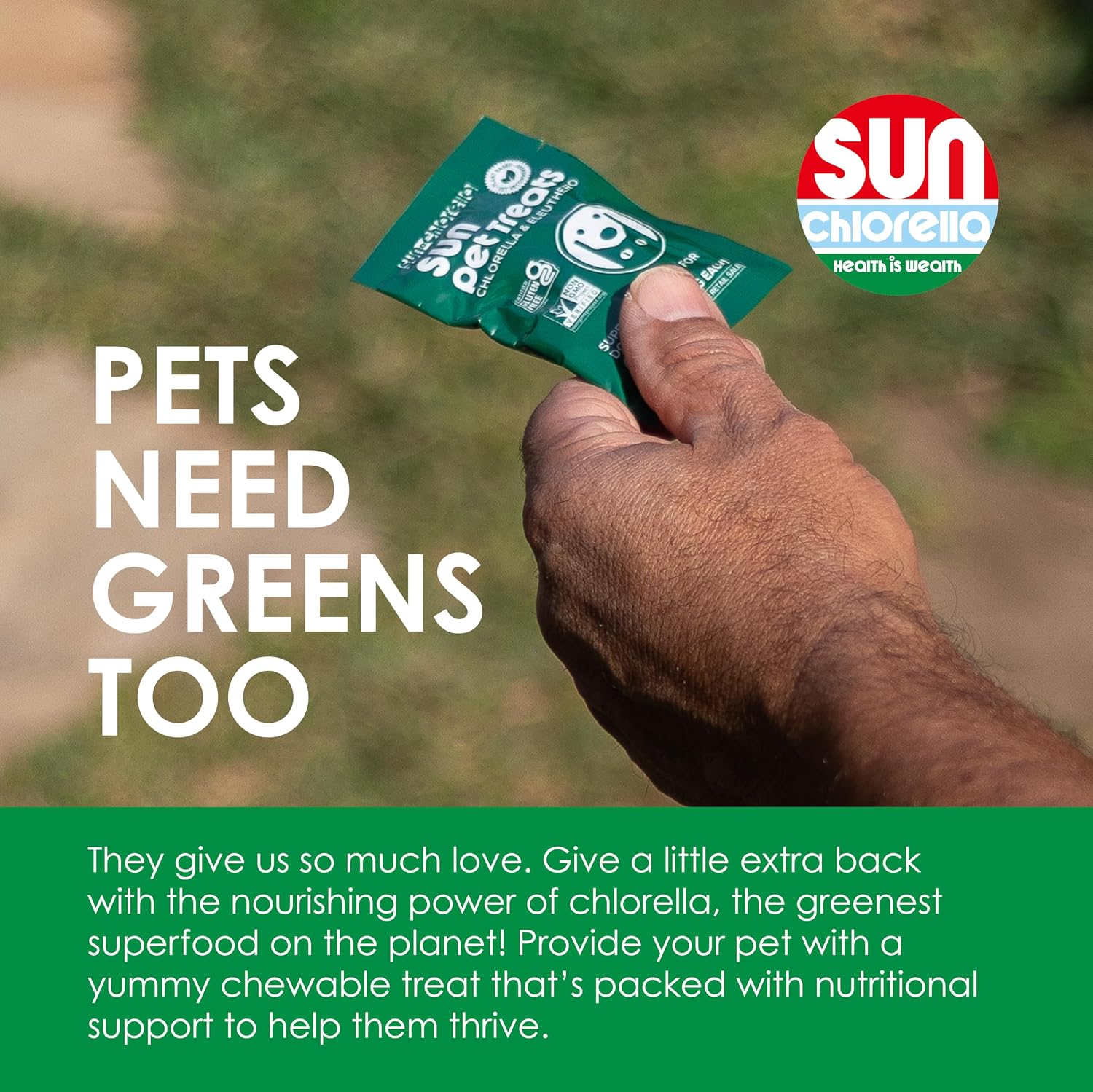 Sun Chlorella Pet Treats, Chlorella & Eleuthero Daily Supplement, 120 Bites 12 Sun Chlorella Pet Treats, Chlorella & Eleuthero Daily Supplement, 120 Bites