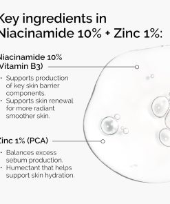 The Ordinary Niacinamide 10% + Zinc 1%, Smoothing Serum for Blemish-Prone Skin