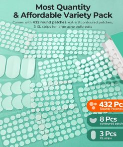 TKTK 443 Count Pimple Patches for Face, Hydrocolloid Acne Cover Patch Bulk