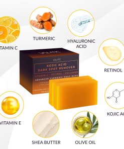 VALITIC Kojic Acid Dark Spot Remover Soap Bars, Turmeric Bar Soaps 2 Pack
